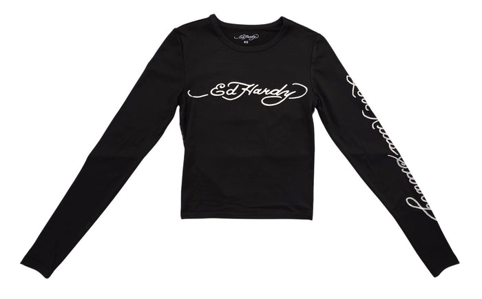 Ed Hardy Panther Snake Long Sleeve Crop Shirt - EHW1419-2