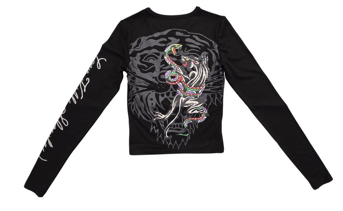 Ed Hardy Panther Snake Long Sleeve Crop Shirt - EHW1419-2