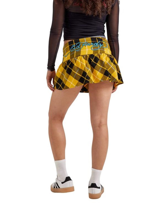 Ed Hardy True Eagle Plaid Flare Mini Skirt - EHW6001-3