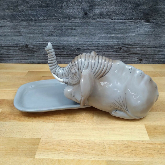 Elephant Butter Dish Ceramic by Blue Sky Lynda Corneille Kitchen Decorative