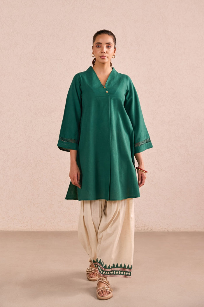 Emerald Green & Ivory Co-ord Set - Tara-C-Tara