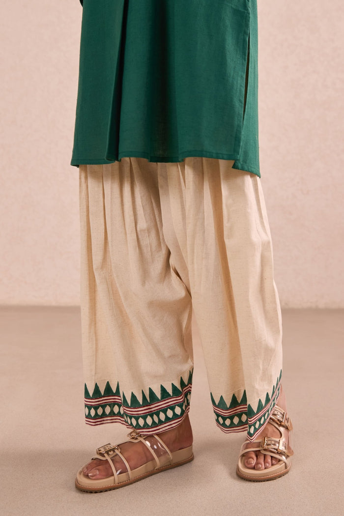 Emerald Green & Ivory Co-ord Set - Tara-C-Tara
