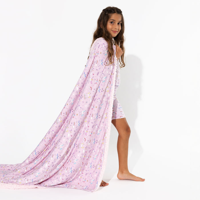 Enchanted Unicorn Bamboo Sherpa Blanket