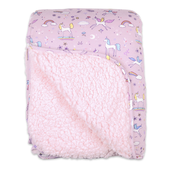 Enchanted Unicorn Bamboo Sherpa Blanket