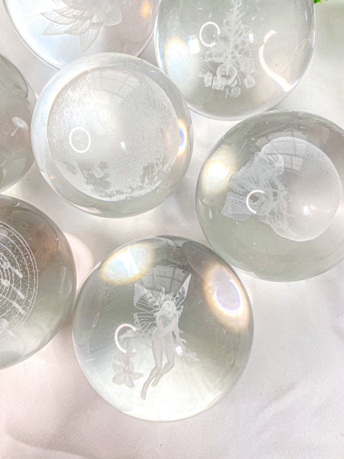 Engraved Glass Sphere