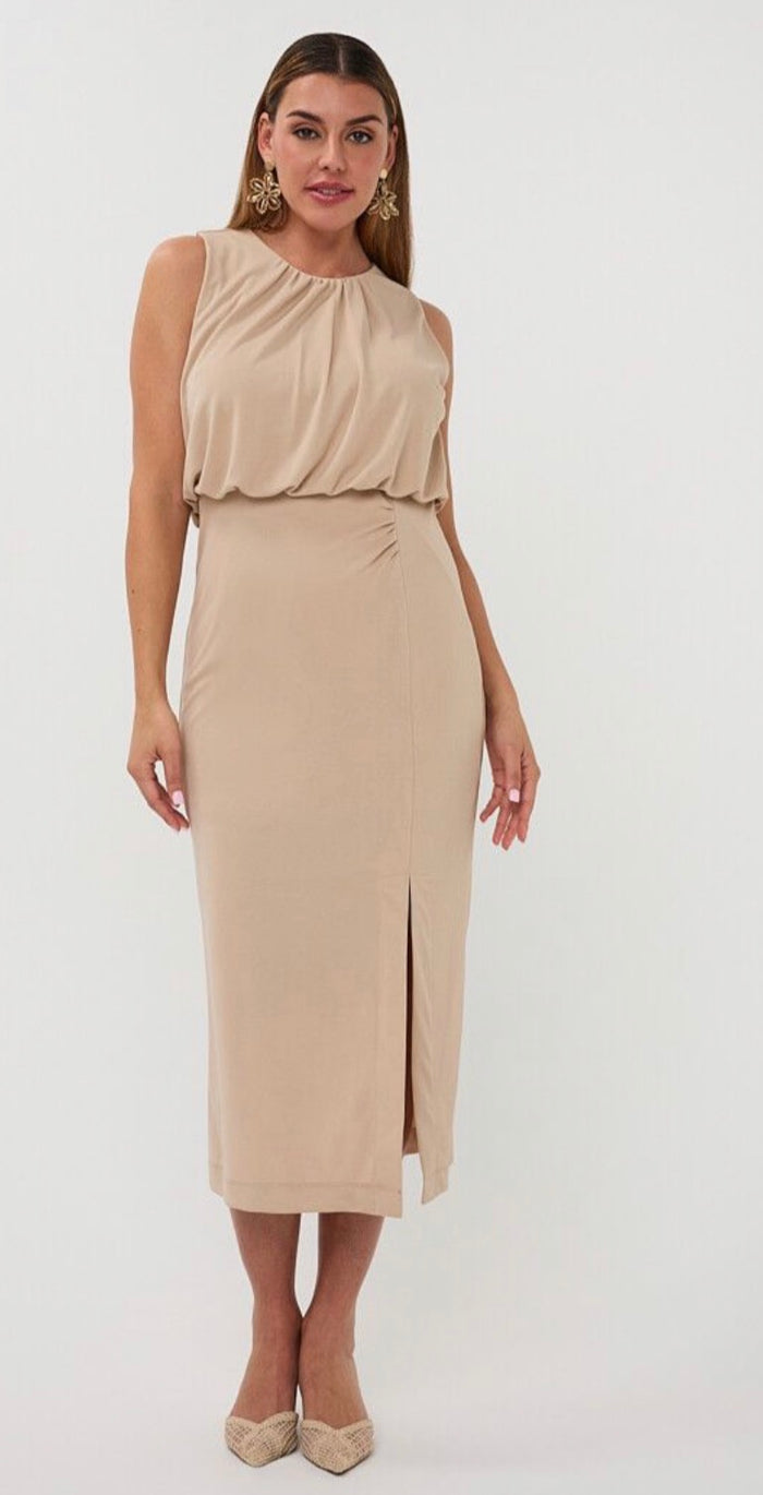 ESQUALO DRESS WITH FANCY GATHERING