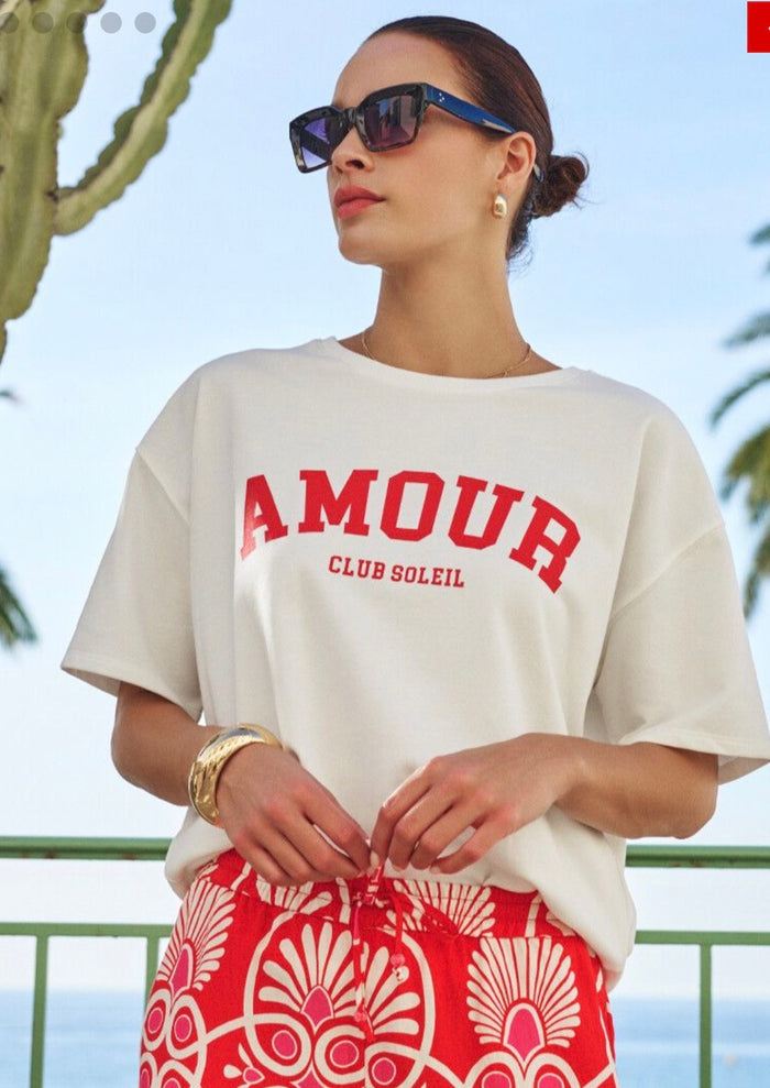 ESQUALO FRENCH TERRY T-SHIRT-AMOUR