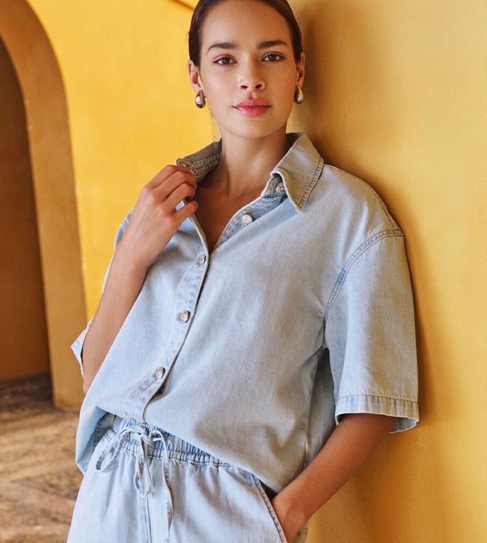 ESQUALO SHORT DENIM BLOUSE