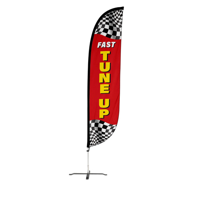 Fast Tune Up Feather Flag with Checkers