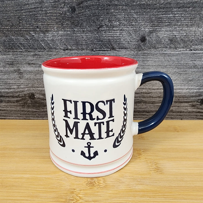 First Mate Nautical Coffee Mug 17oz (455ml) Embossed Blue Sky Ceramic Tea Cup