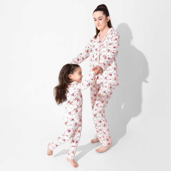 Floral Stripes Bamboo Kids Pajamas