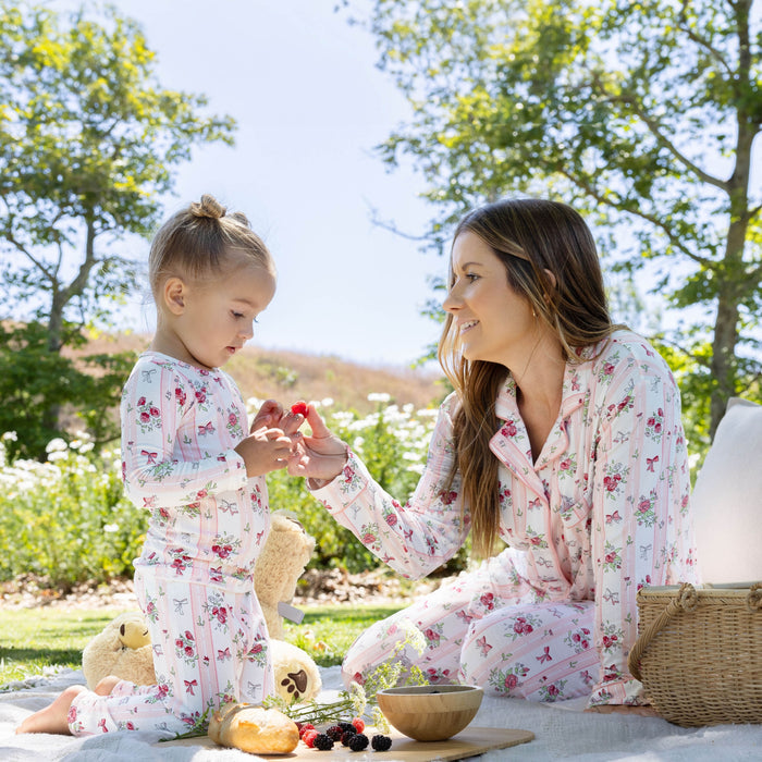 Floral Stripes Bamboo Kids Pajamas