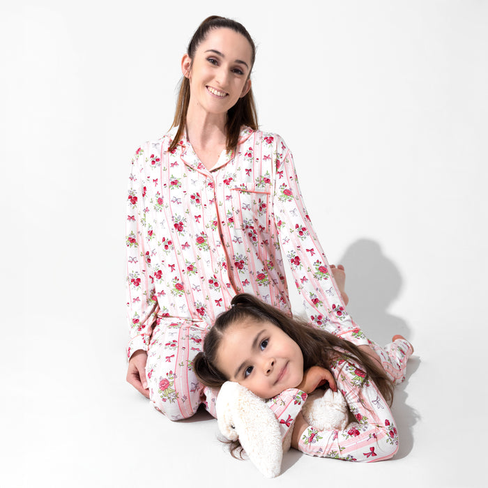 Floral Stripes Bamboo Kids Pajamas