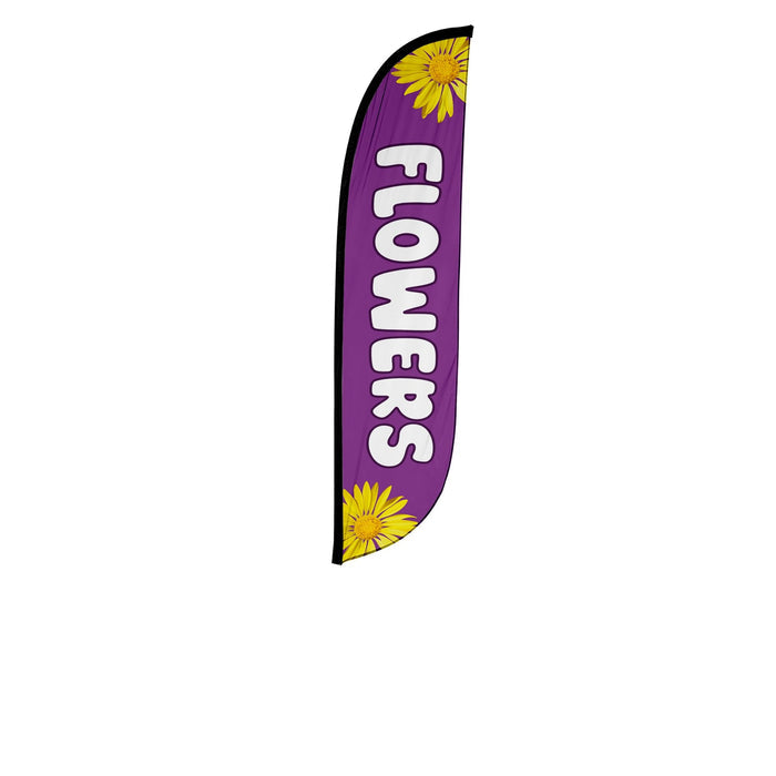 Flowers Purple Feather Flag