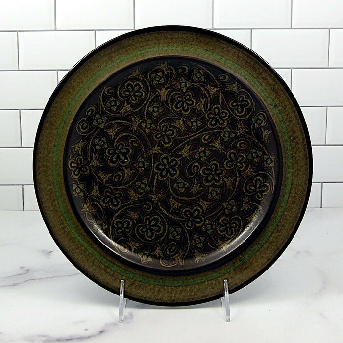 Franciscan Madeira Brown Dinner Plate Set of 4 Green Floral VTG 10 1/2" (27cm)