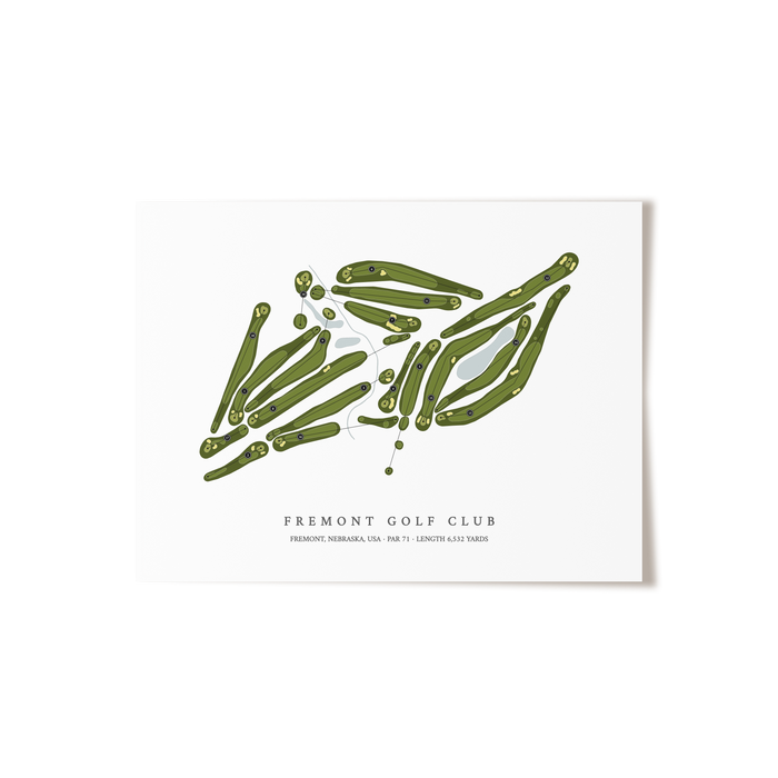 Fremont Golf Club | Golf Course Map | Unframed