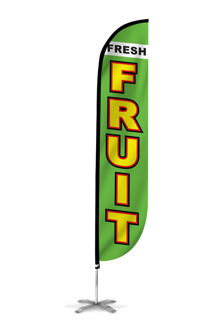 Fresh Fruit Feather Flag Green