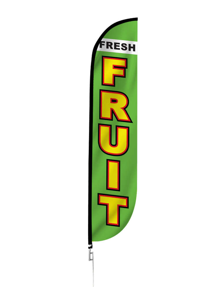 Fresh Fruit Feather Flag Green