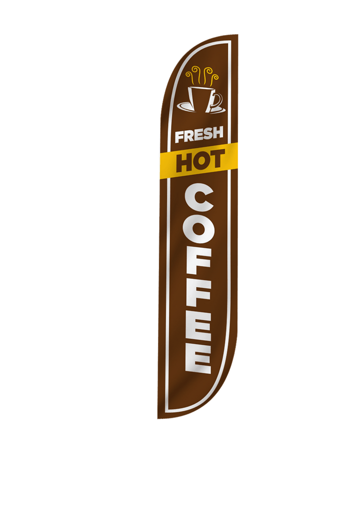 Fresh Hot Coffee Feather Flag