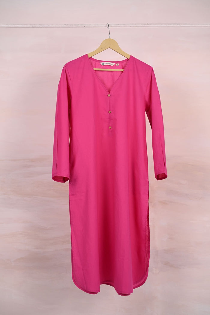 Fresh Pink Pleated Kurta - Tara - C - Tara