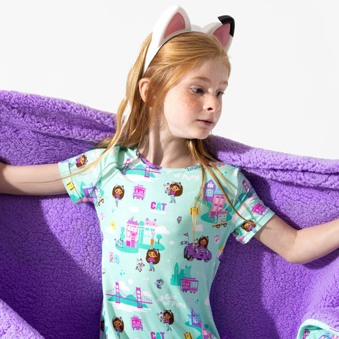 Gabby's Dollhouse: Cat Francisco Bamboo Girls' Short Sleeve Dress