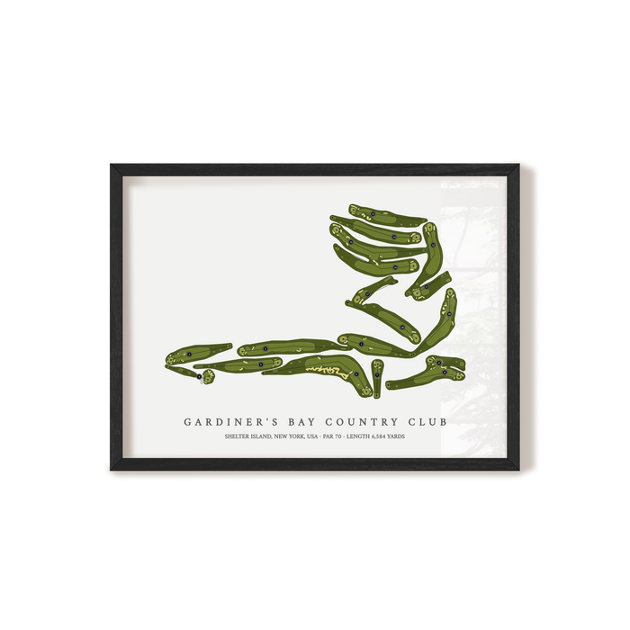 Gardiner's Bay Country Club | Golf Course Map | Black Frame