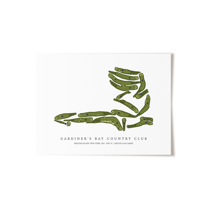 Gardiner's Bay Country Club | Golf Course Map | Unframed