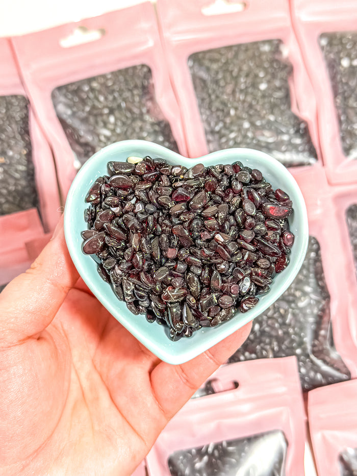 Garnet Crystal Chip Bag