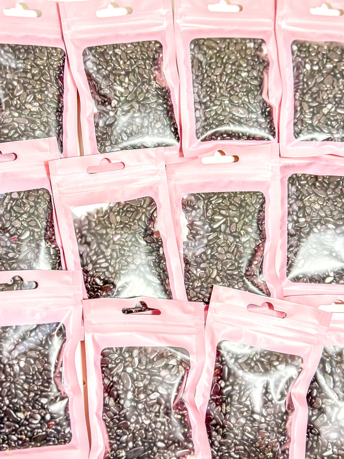 Garnet Crystal Chip Bag