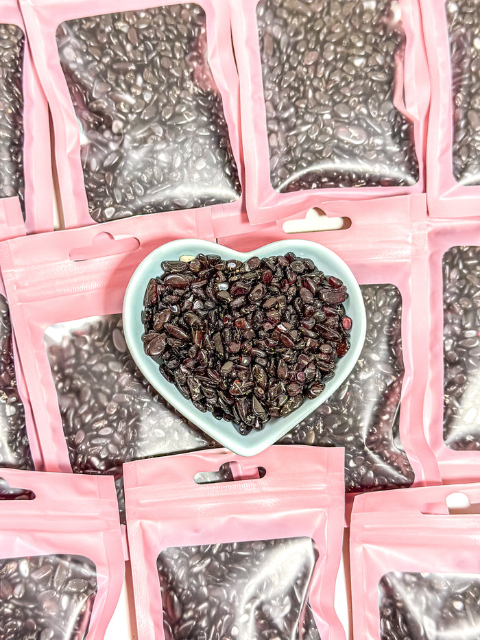 Garnet Crystal Chip Bag