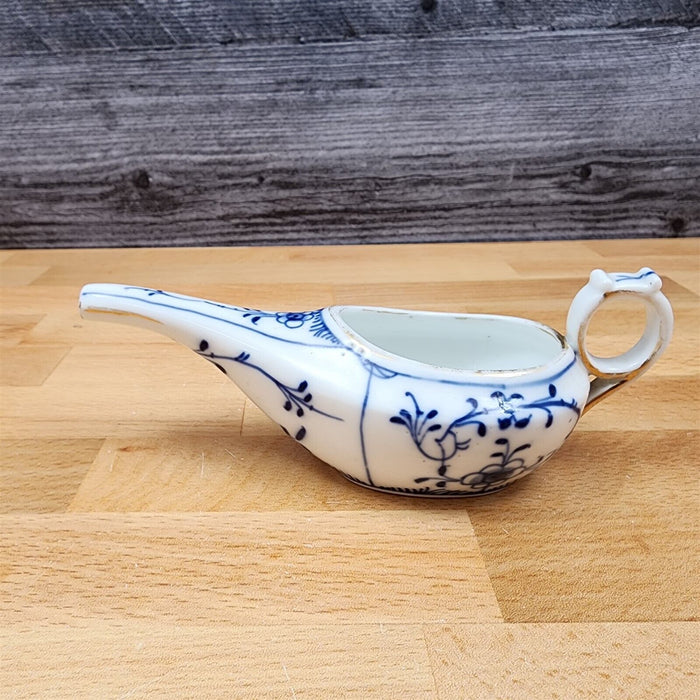 German Flow Blue Floral with Gold Trim Medical Porcelain Invalid Baby Feeder Cup