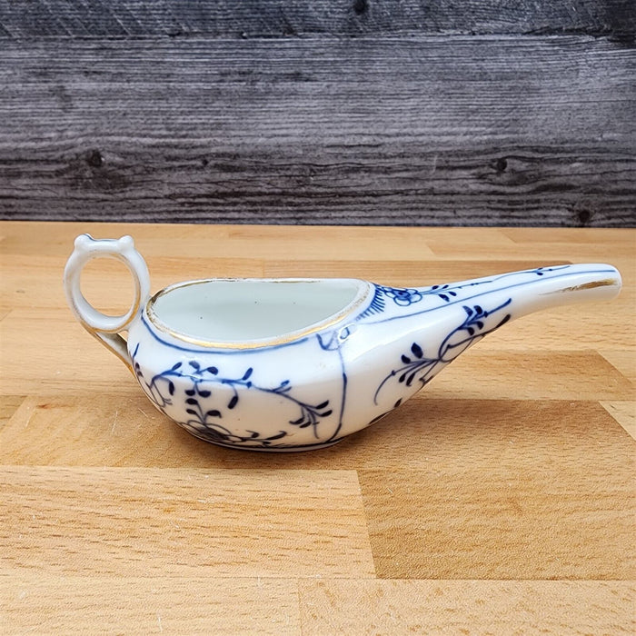 German Flow Blue Floral with Gold Trim Medical Porcelain Invalid Baby Feeder Cup