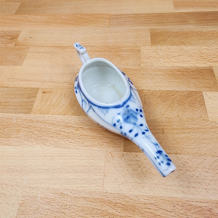 German Flow Blue Onion Design Medical Porcelain Invalid Baby Feeder Cup