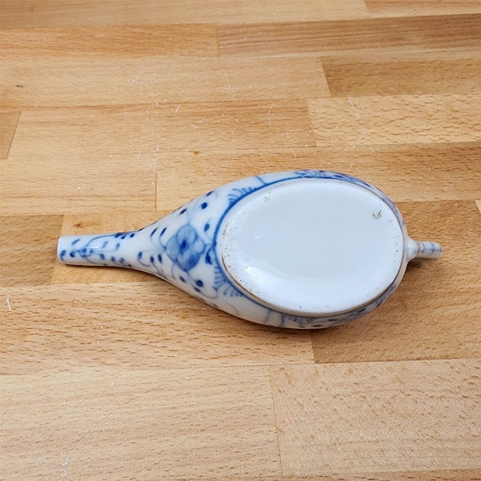 German Flow Blue Onion Design Medical Porcelain Invalid Baby Feeder Cup