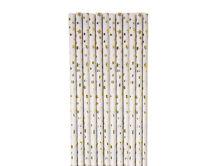 Gold Foil Star Straws