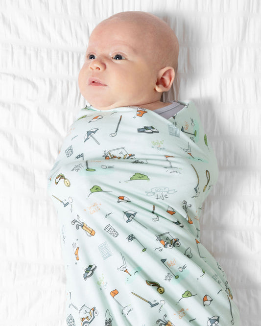 Golf Bamboo Swaddle & Beanie Set