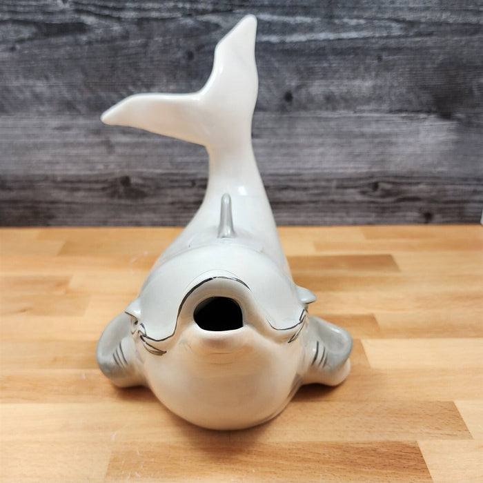 Gray Dolphin Teapot Ceramics Animal Tea Pot by Blue Sky and Lynda Corneille