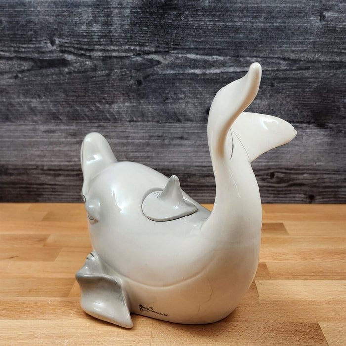 Gray Dolphin Teapot Ceramics Animal Tea Pot by Blue Sky and Lynda Corneille