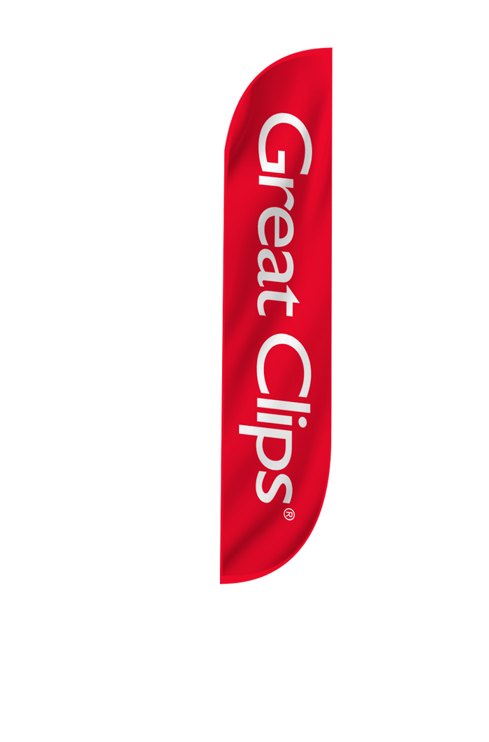 Great Clips Feather Flag Red
