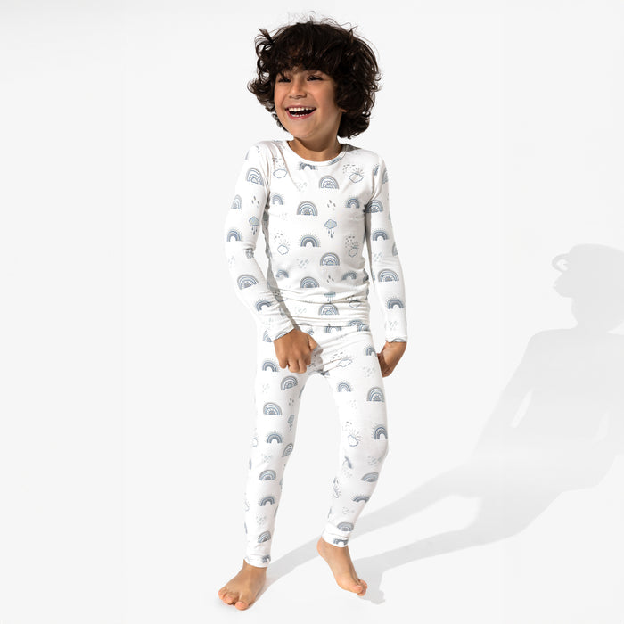 Grey Rainbows Bamboo Kids Pajamas