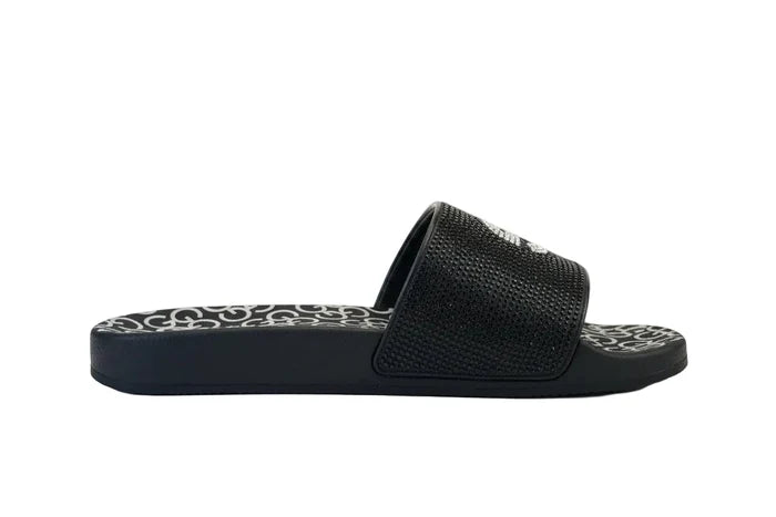 GUESS Women’s Black Rhinestone Accents Flip Flop Platform SLW32 - Runner