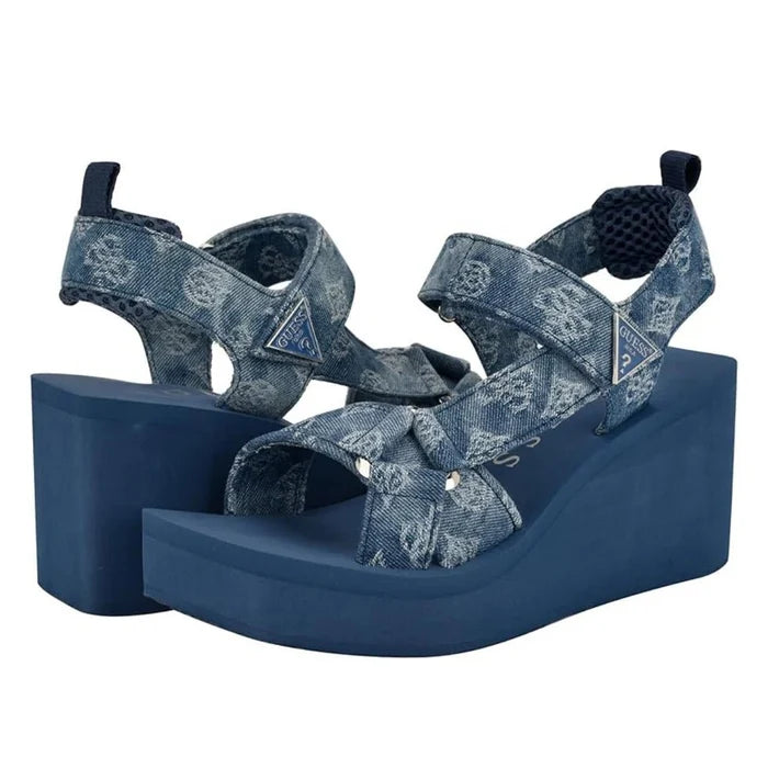 GUESS womens Daysa Wedge Sandal - BLU SLW10 - Runner
