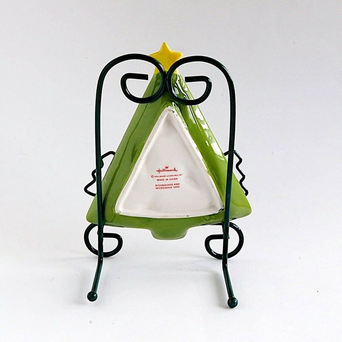 Hallmark Christmas Tree Shaped Candy Dish Ceramic Holiday Vintage Table Accent