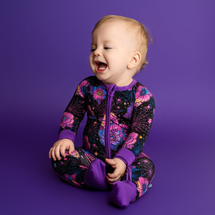 Halloween | Violet Webs | Bamboo Zipper Pajamas