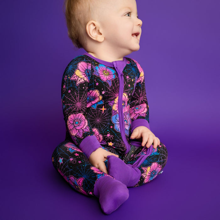 Halloween | Violet Webs | Bamboo Zipper Pajamas
