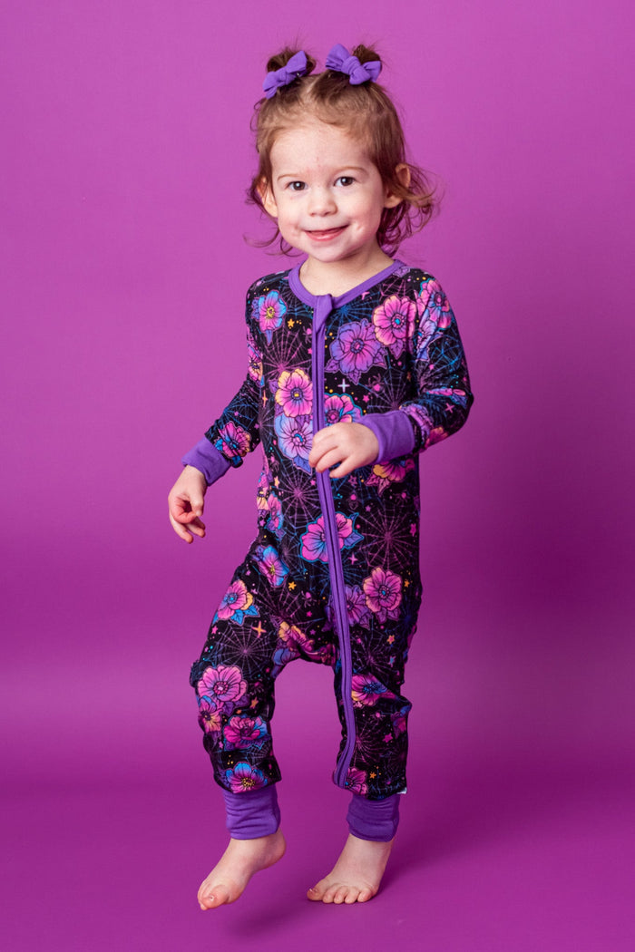 Halloween | Violet Webs | Bamboo Zipper Pajamas