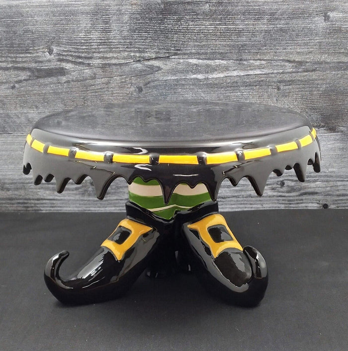 Halloween Witch Feet Cake Stand by Blue Sky Clayworks and Heather Goldminc