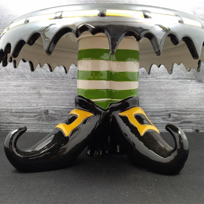 Halloween Witch Feet Cake Stand by Blue Sky Clayworks and Heather Goldminc