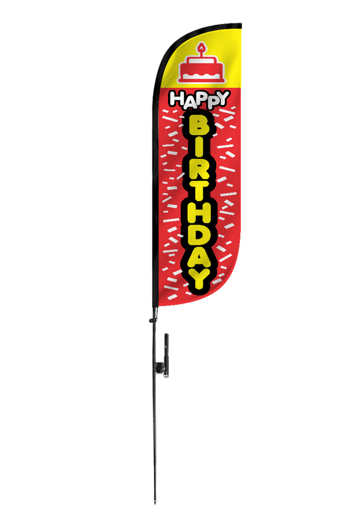 Happy Birthday Feather Flag - 5ft