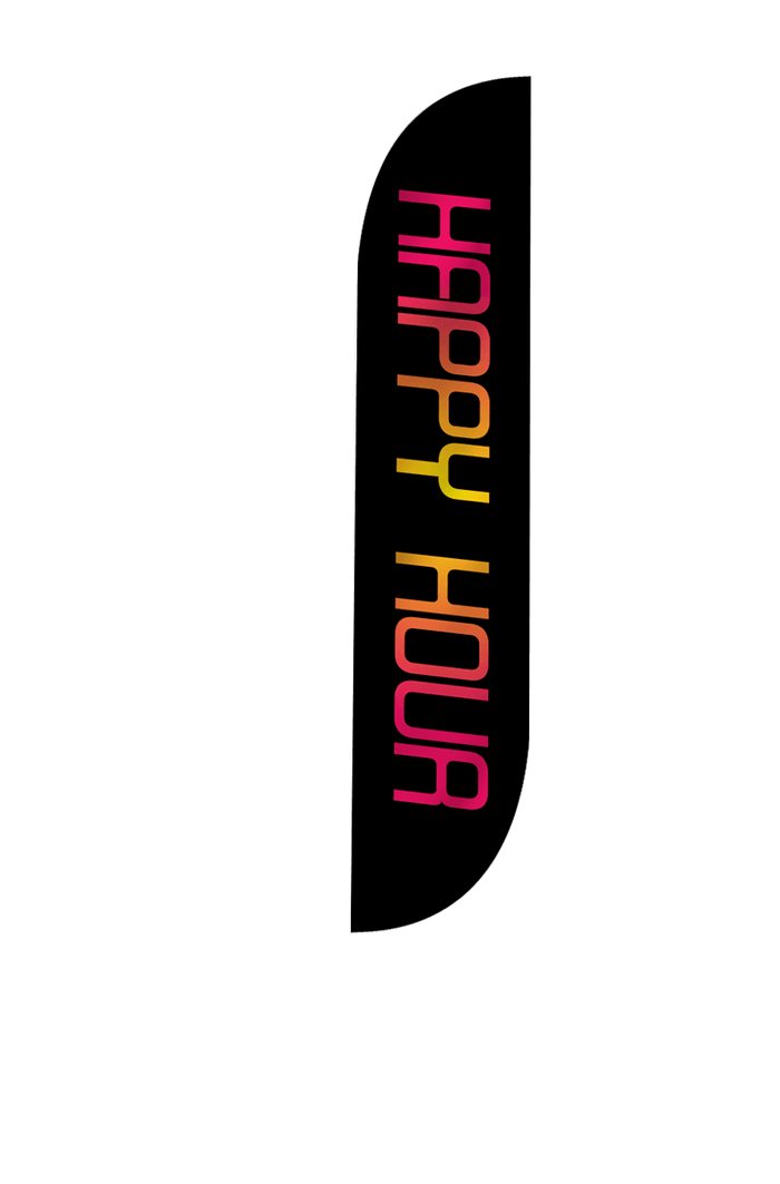 Happy Hour Feather Flag Black